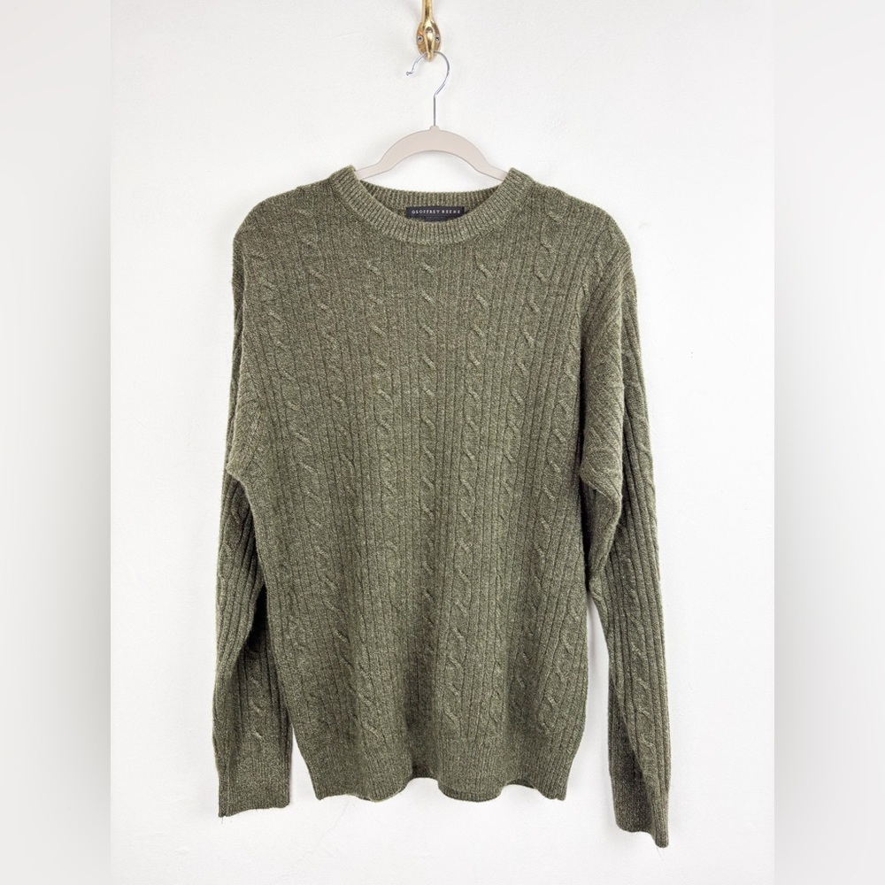Vintage Geoffrey Beene Men’s Green Chenille Sweater Sz L